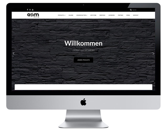 Webdesign für die ASM Deco AG durch Egli-Werbung
